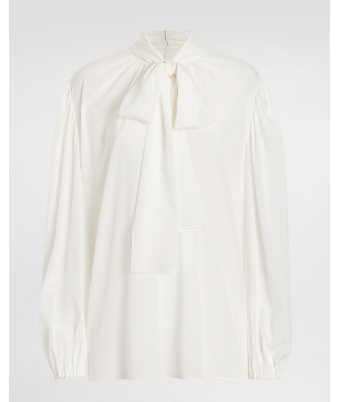 DOLCE&GABBANA Белая шелковая блузы, фото 5