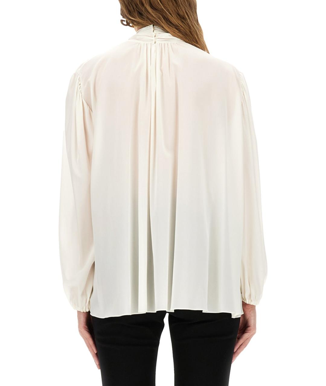 DOLCE&GABBANA Белая шелковая блузы, фото 3