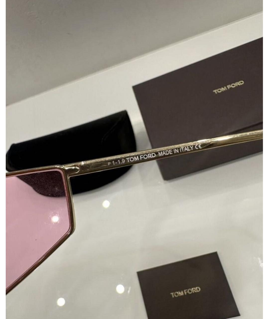 TOM FORD Розовые металлические солнцезащитные очки, фото 4