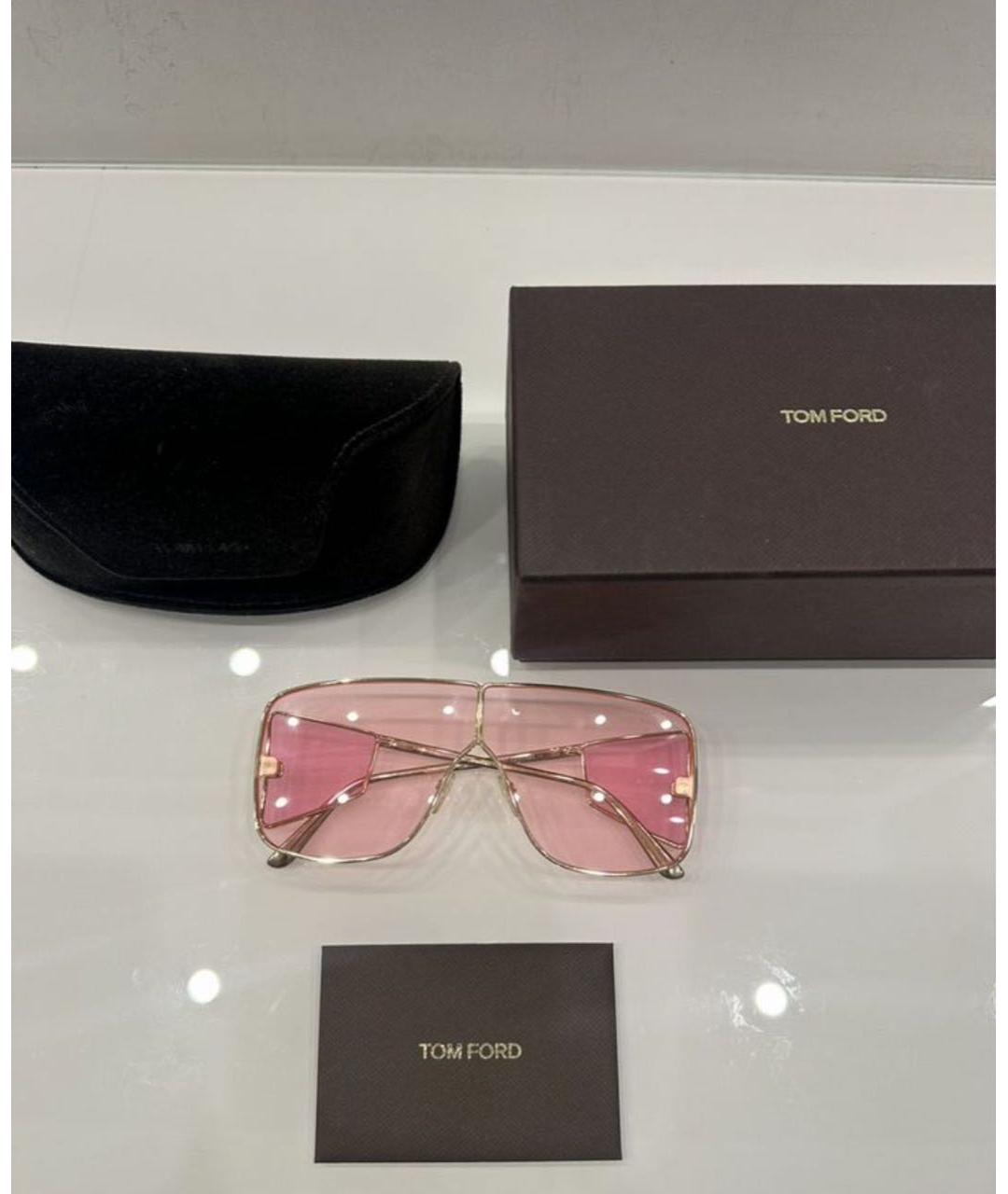 TOM FORD Розовые металлические солнцезащитные очки, фото 2