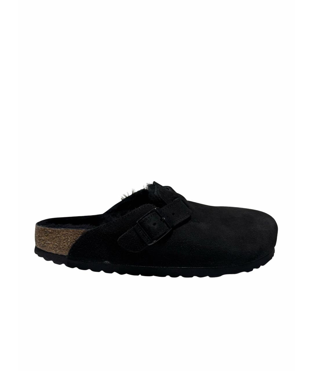 BIRKENSTOCK Черные замшевые сабо, фото 1