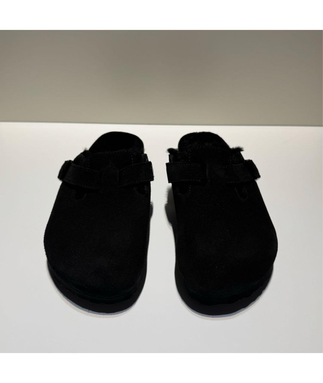 BIRKENSTOCK Черные замшевые сабо, фото 2
