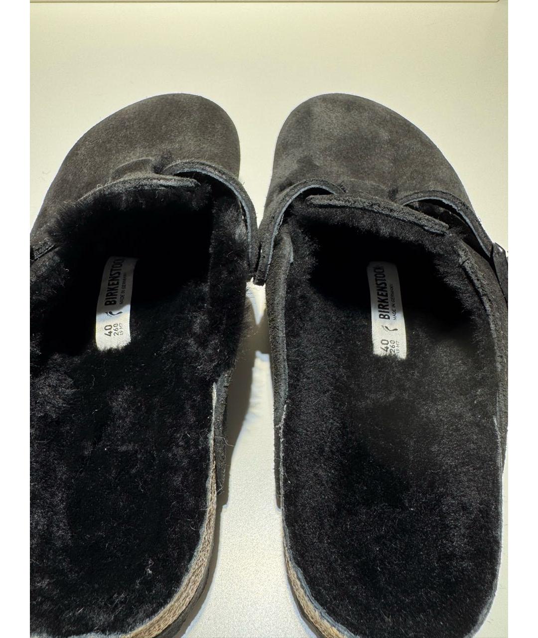 BIRKENSTOCK Черные замшевые сабо, фото 5