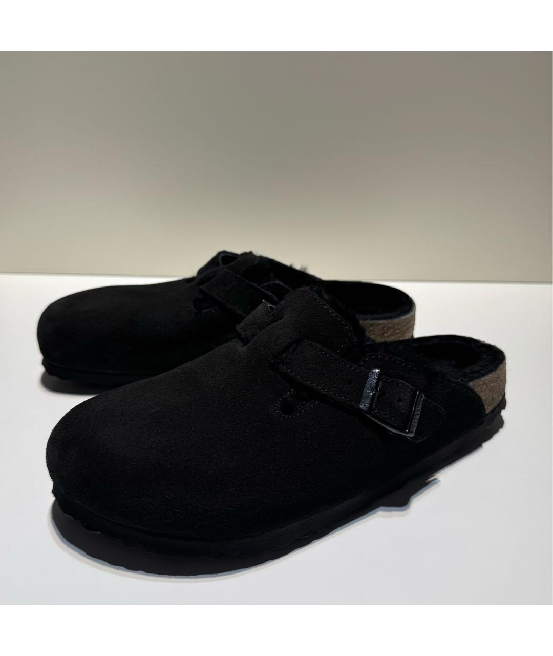 BIRKENSTOCK Черные замшевые сабо, фото 3