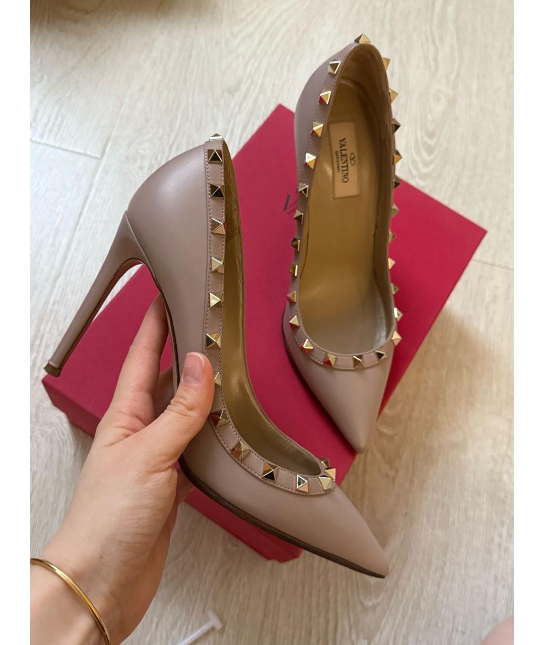 VALENTINO Бежевые кожаные туфли, фото 5