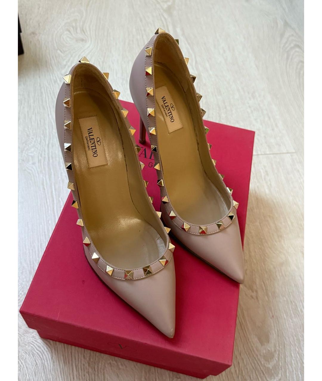 VALENTINO Бежевые кожаные туфли, фото 2