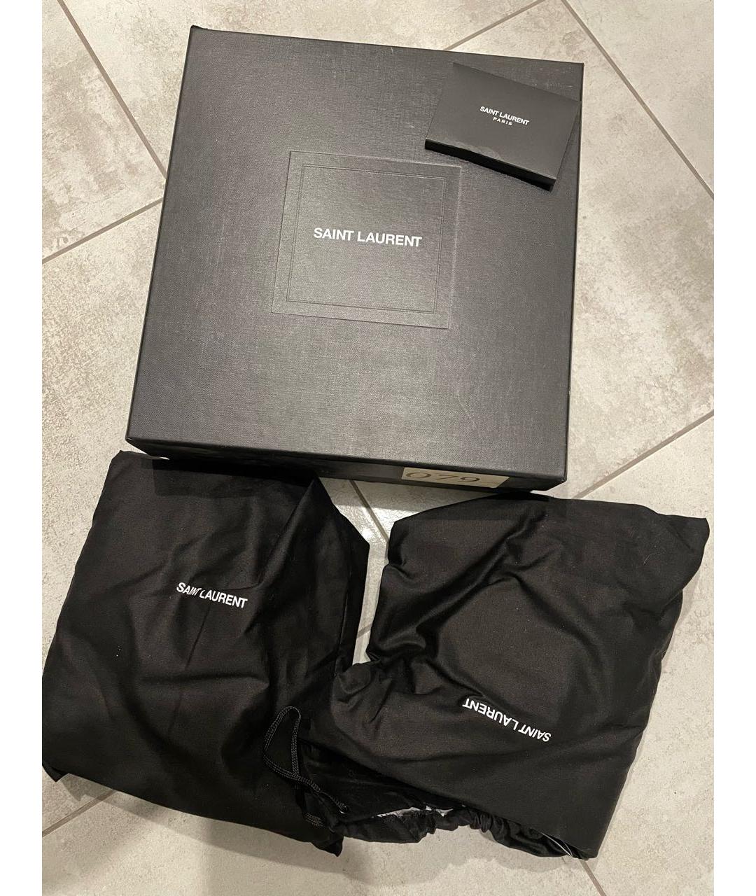 SAINT LAURENT Черные синтетические ботильоны, фото 5