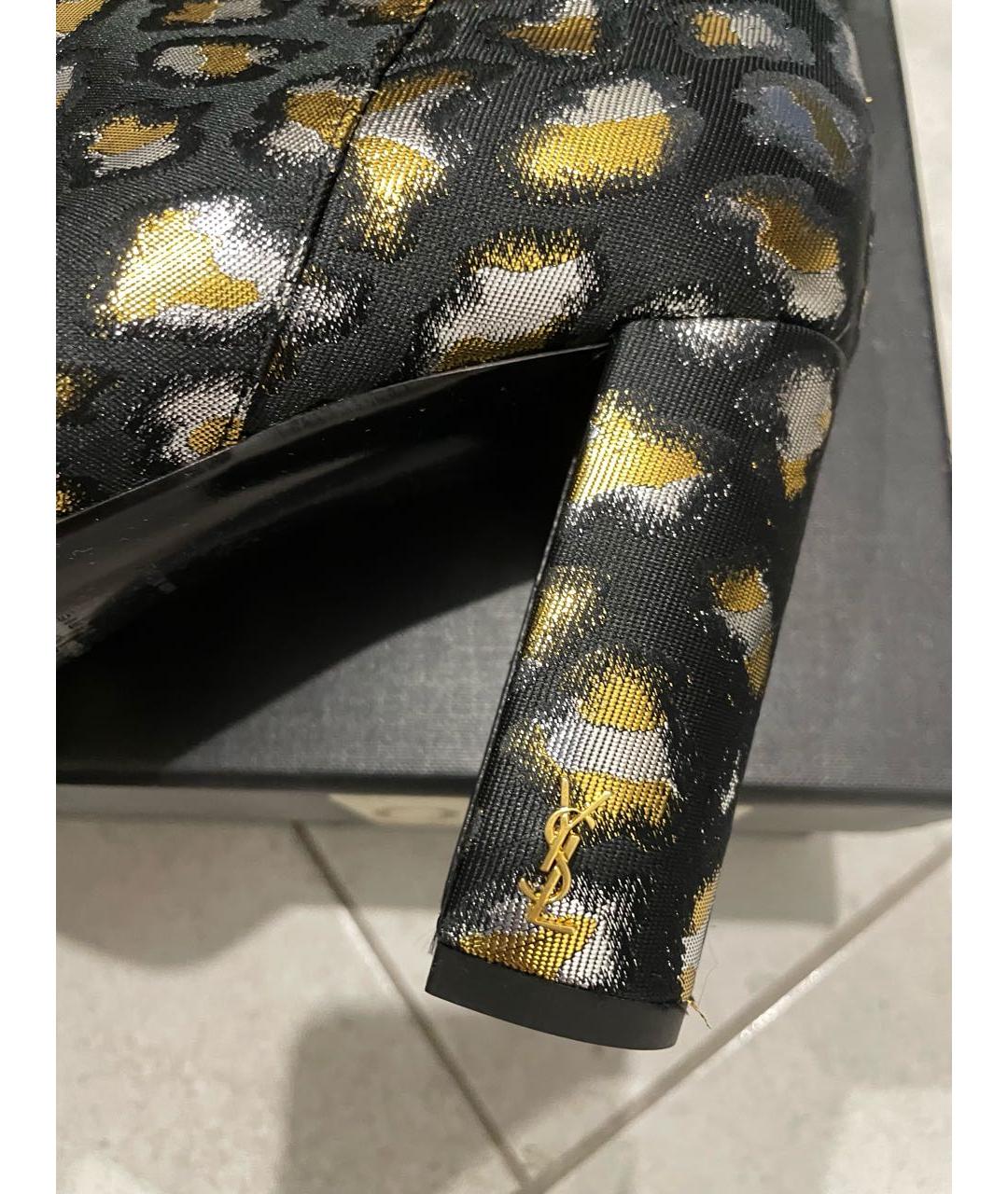 SAINT LAURENT Черные синтетические ботильоны, фото 4