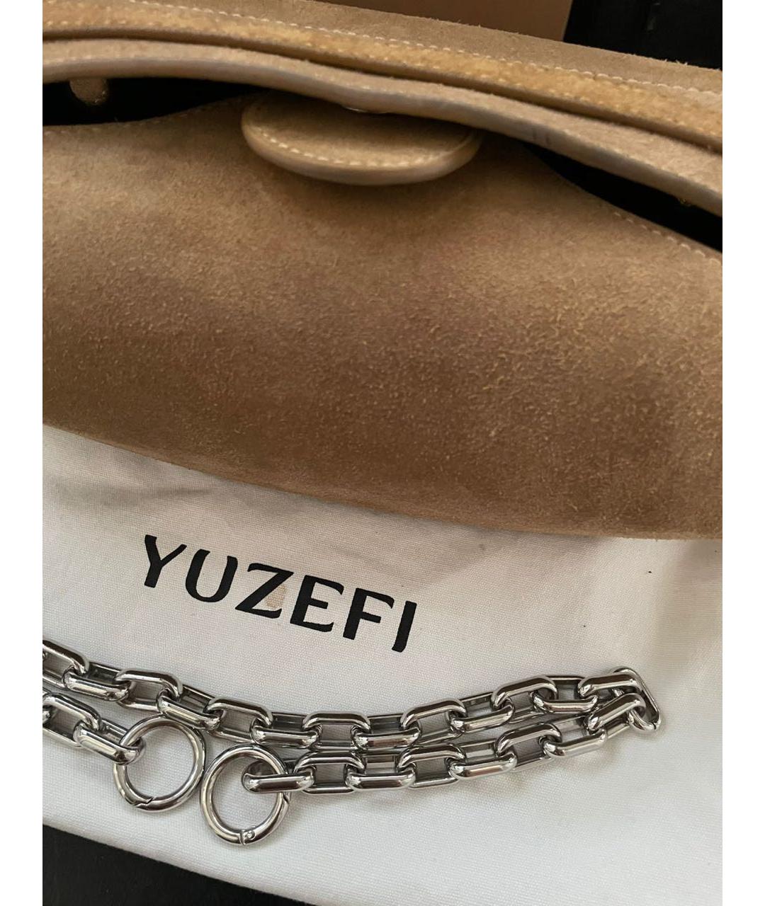 YUZEFI Горчичная замшевая сумка через плечо, фото 2