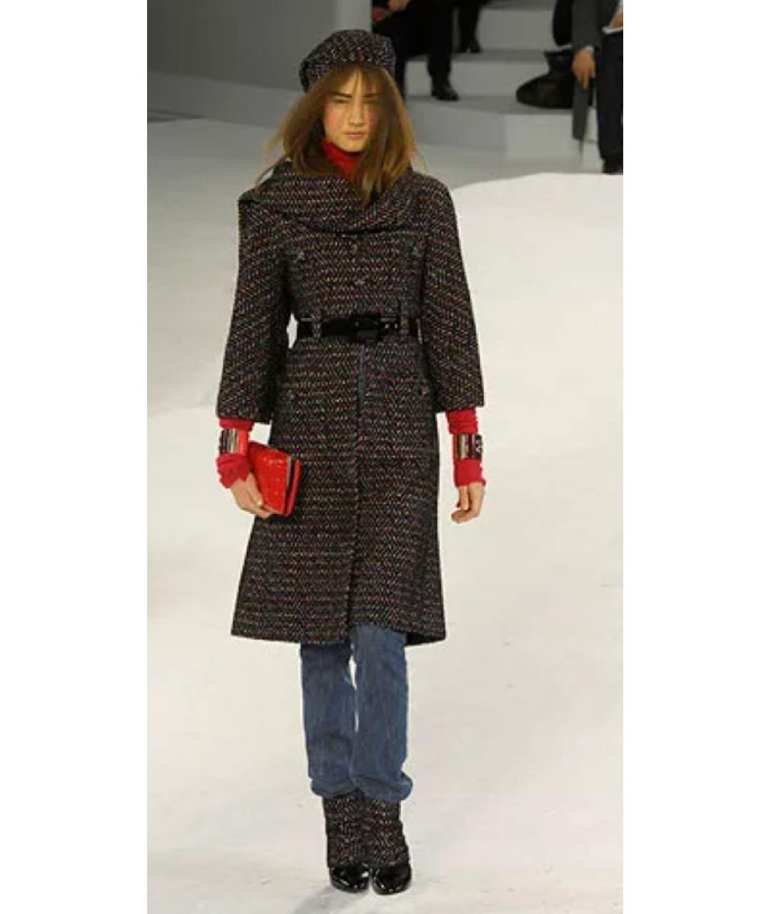 CHANEL Черное шерстяное пальто, фото 9