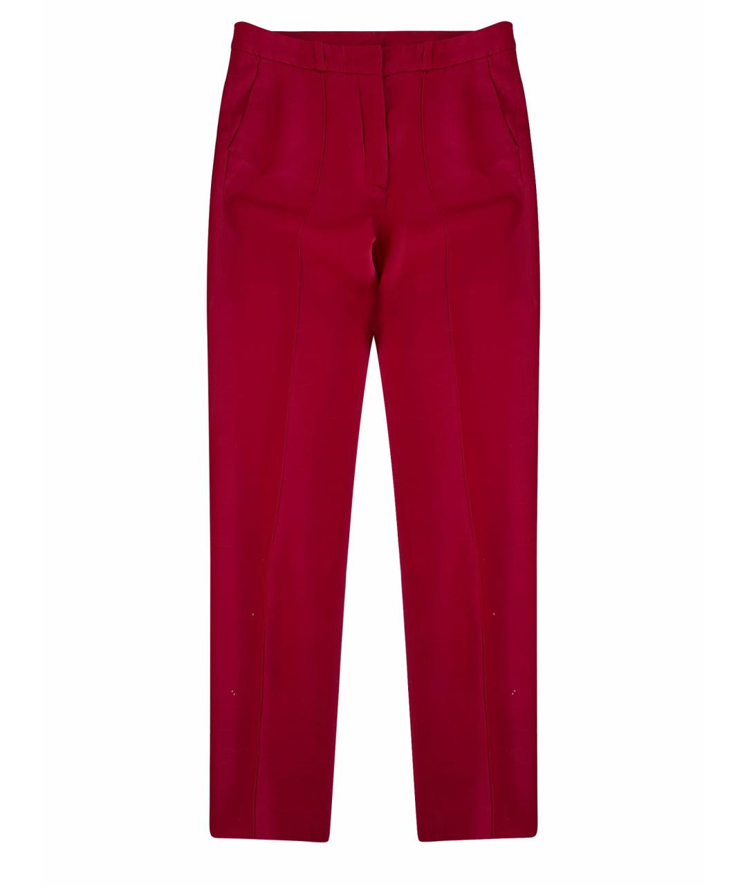 TRUSSARDI Красные вискозные прямые брюки, фото 1