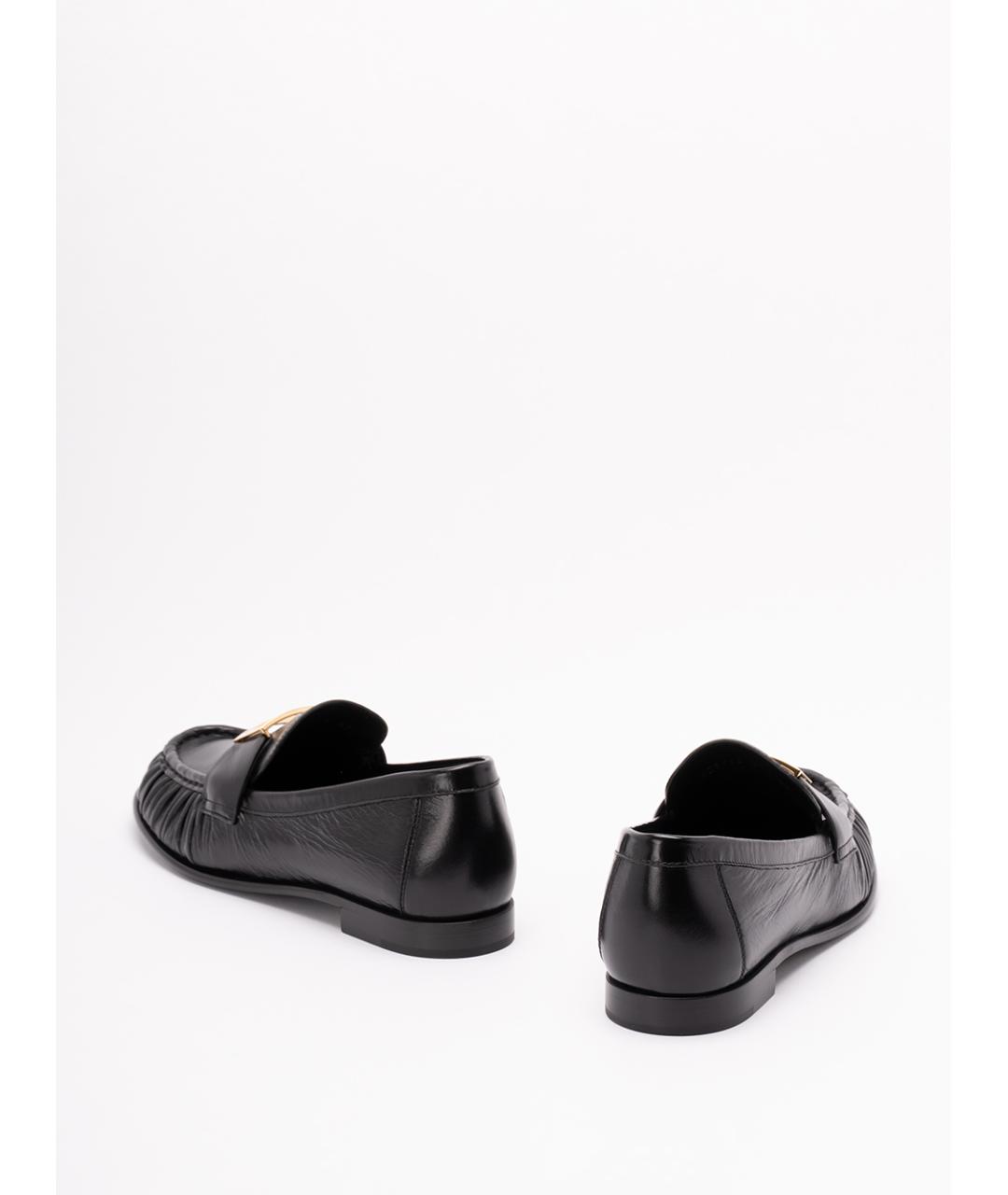 FENDI Черные кожаные лоферы, фото 3