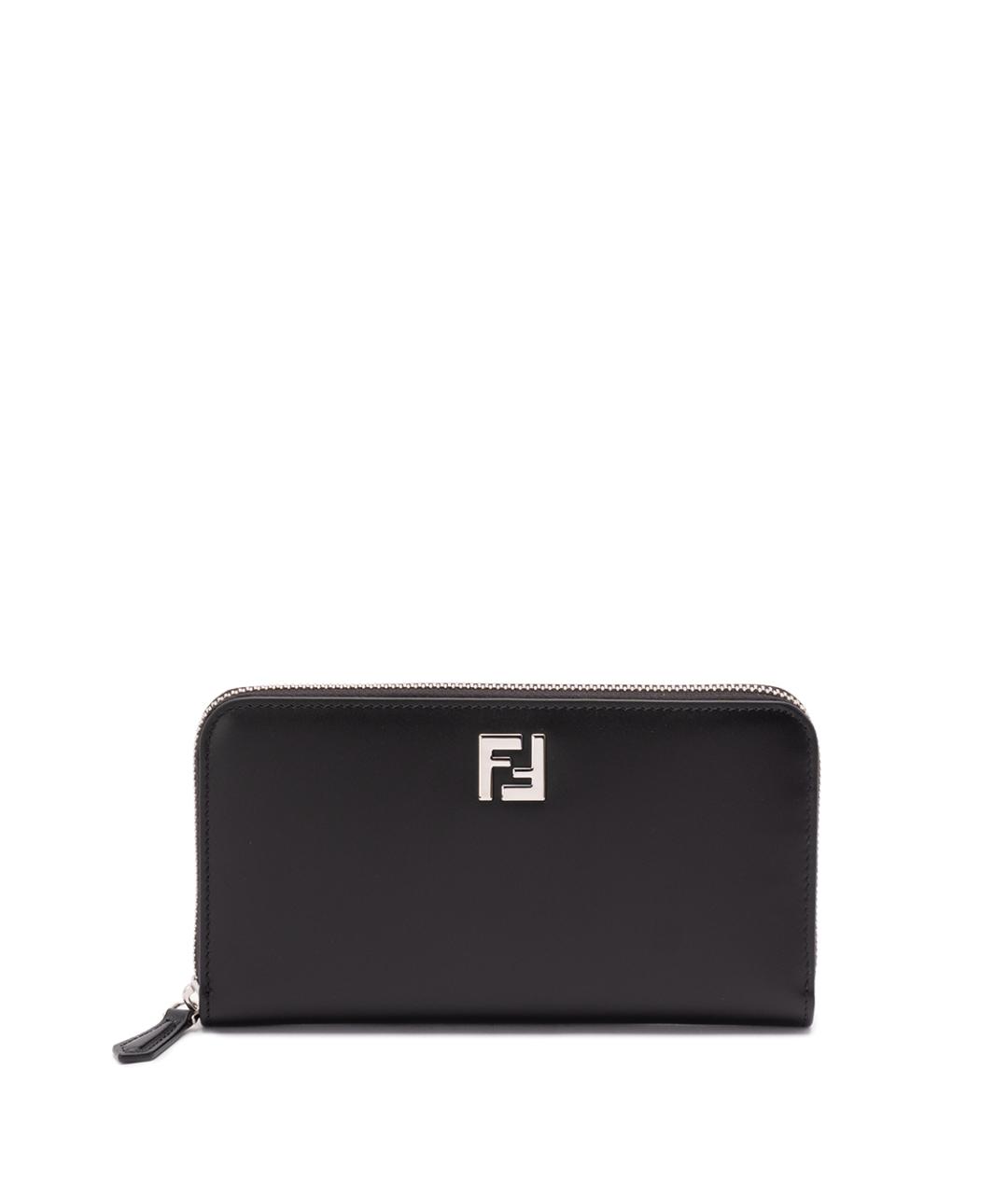 FENDI Черный кожаный кошелек, фото 1