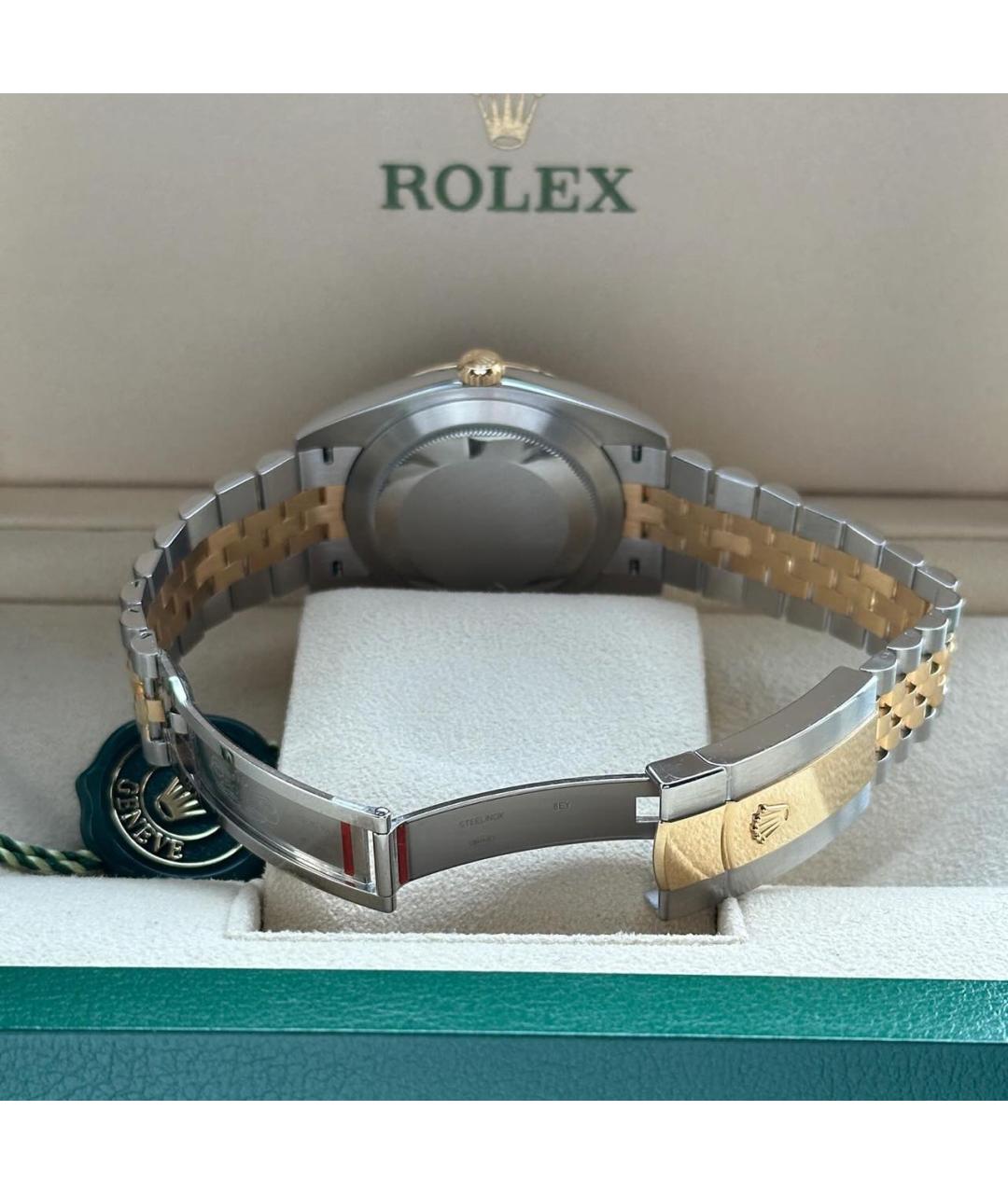 ROLEX Черные часы из желтого золота, фото 6