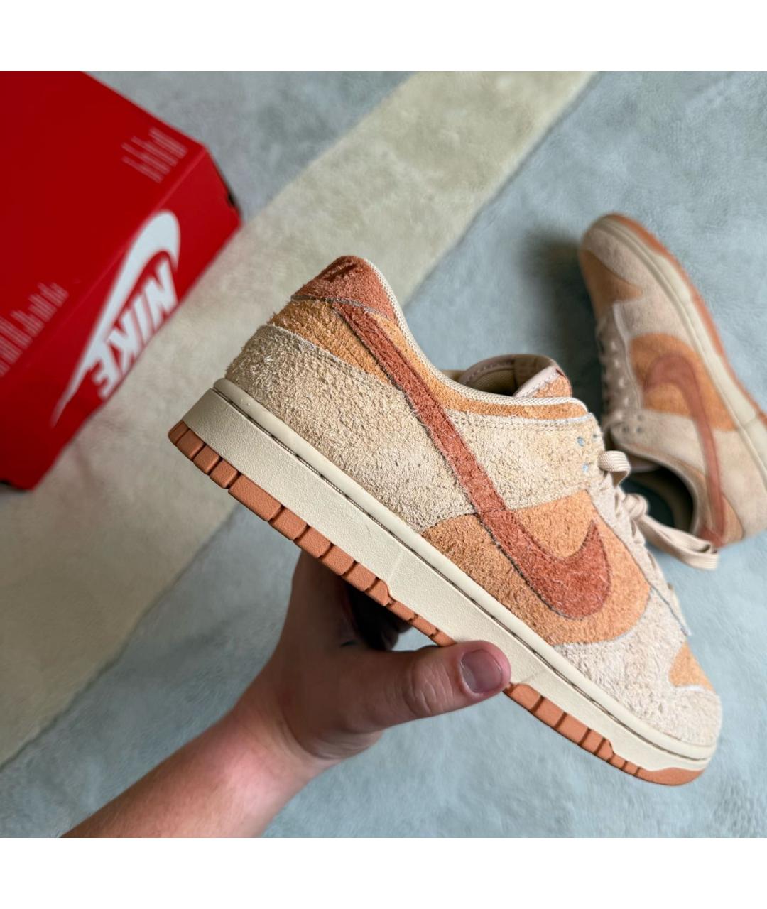 NIKE Бежевые замшевые низкие кроссовки / кеды, фото 4