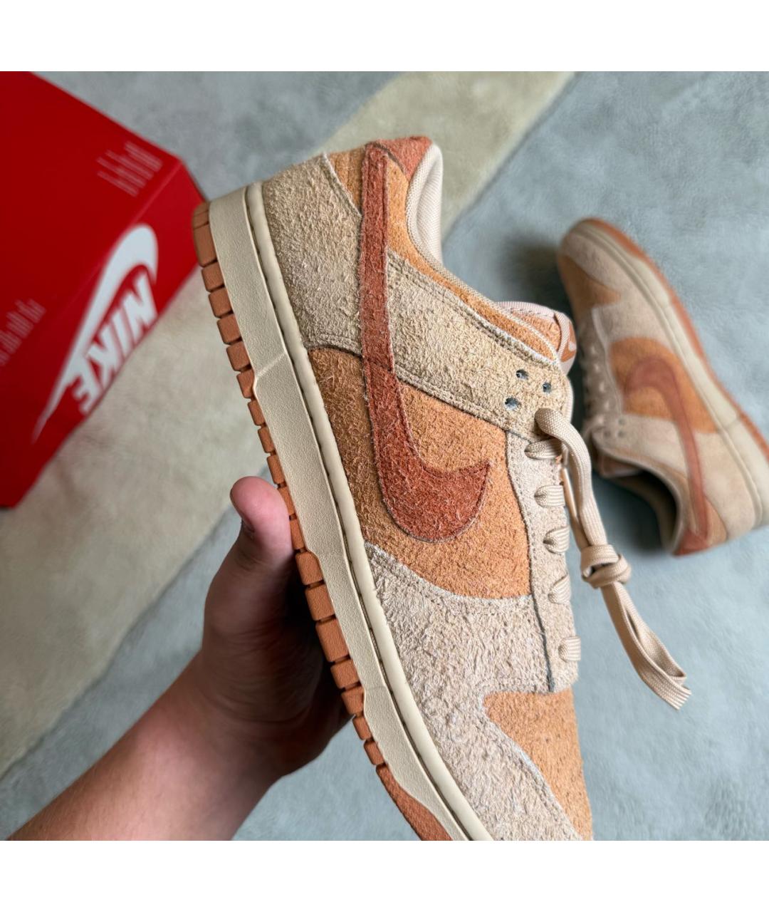 NIKE Бежевые замшевые низкие кроссовки / кеды, фото 5