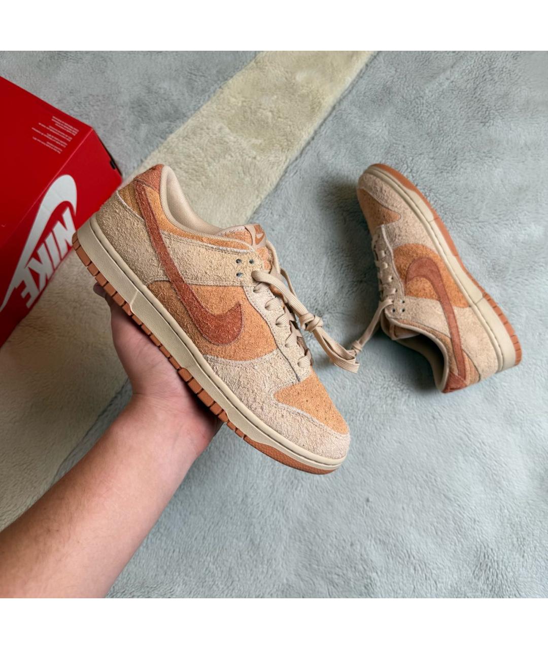 NIKE Бежевые замшевые низкие кроссовки / кеды, фото 2