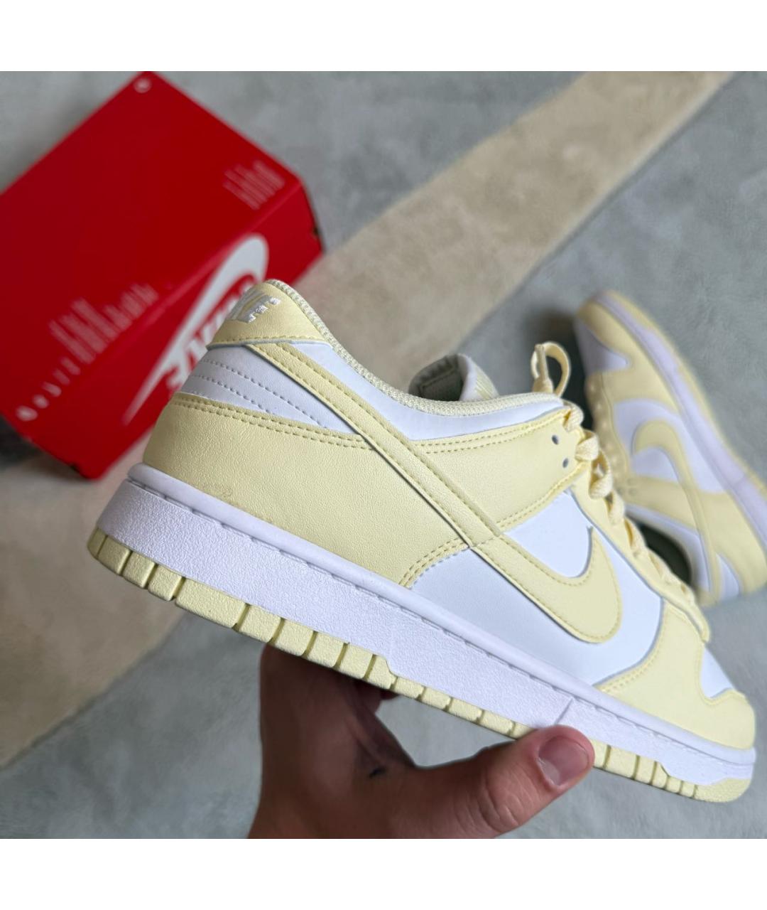 NIKE Желтые кожаные низкие кроссовки / кеды, фото 4