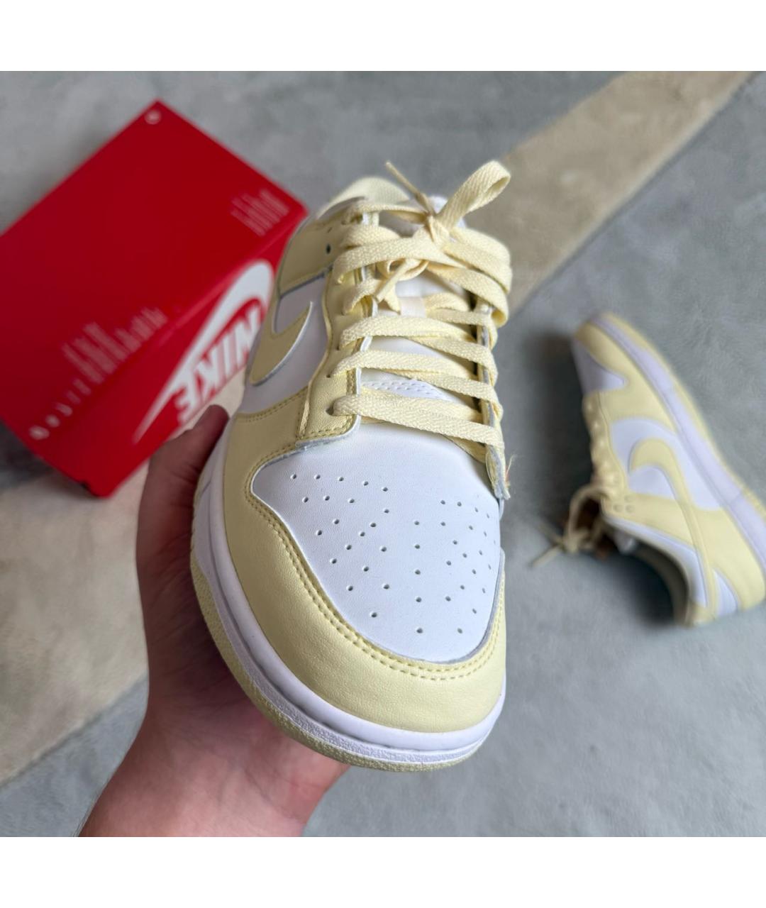 NIKE Желтые кожаные низкие кроссовки / кеды, фото 7