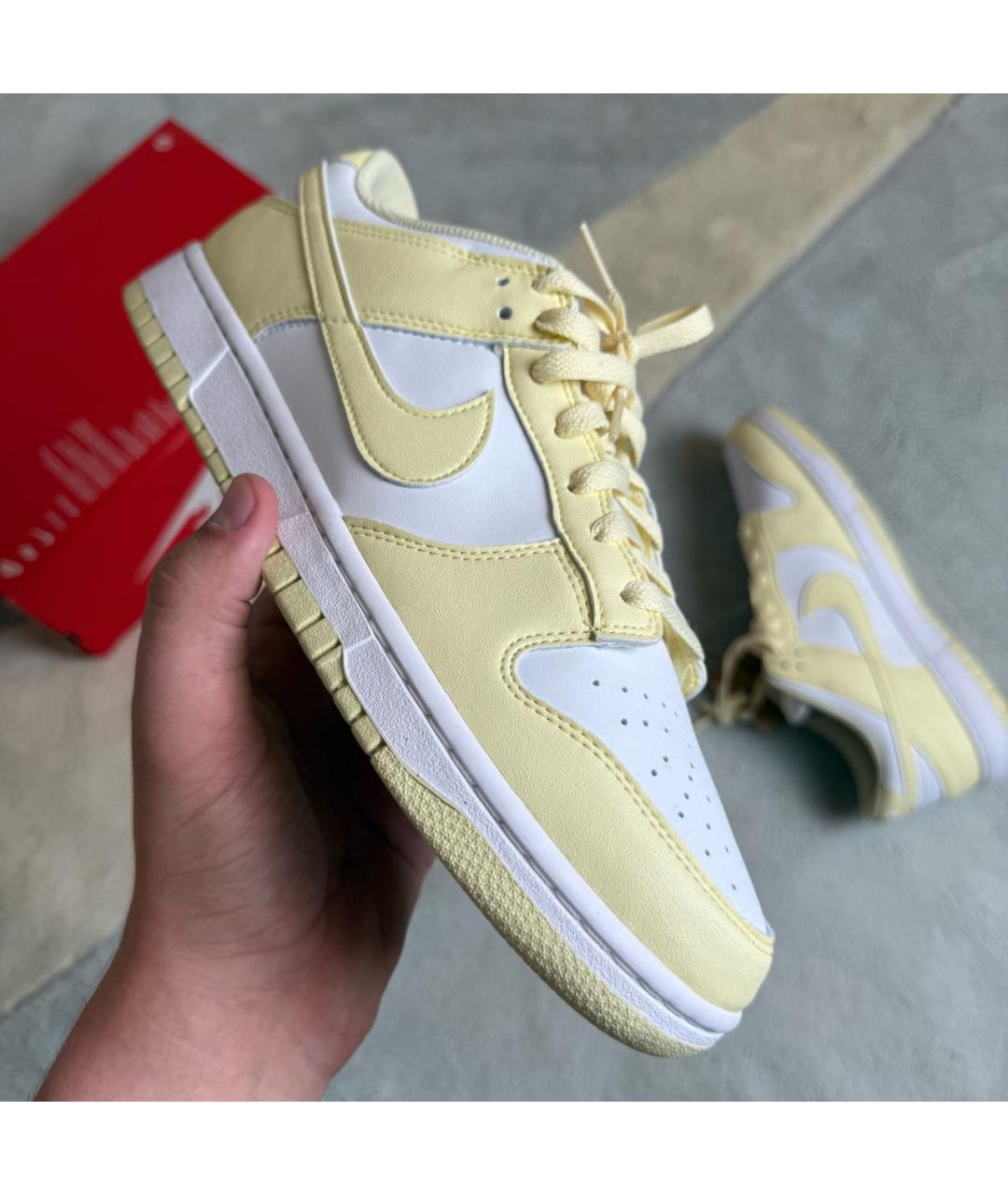 NIKE Желтые кожаные низкие кроссовки / кеды, фото 6
