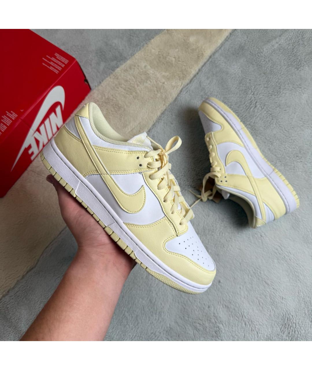 NIKE Желтые кожаные низкие кроссовки / кеды, фото 2