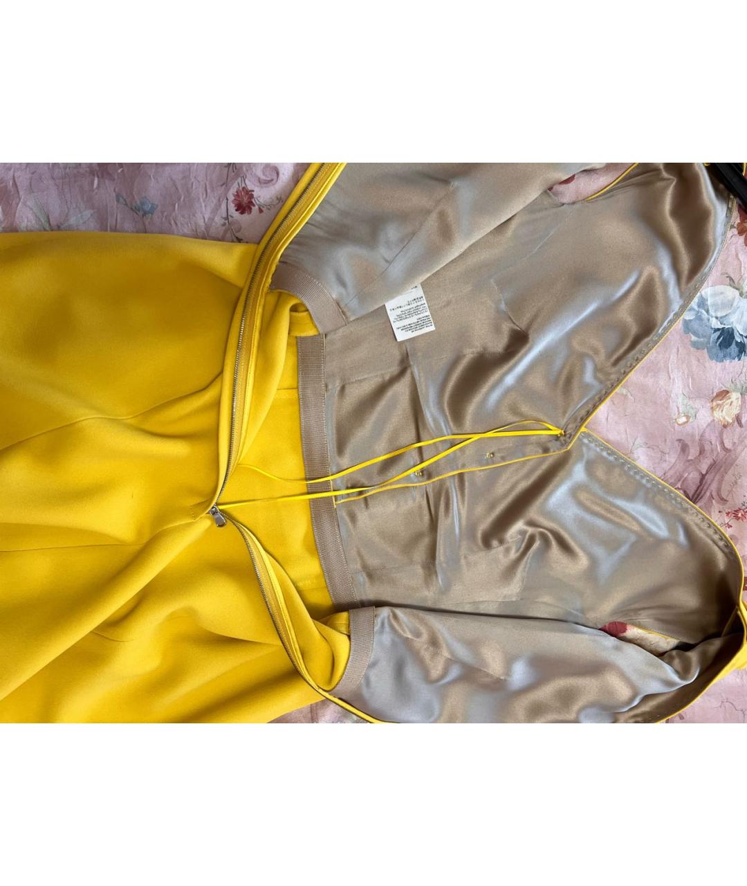 DOLCE&GABBANA Желтое вискозное повседневное платье, фото 4