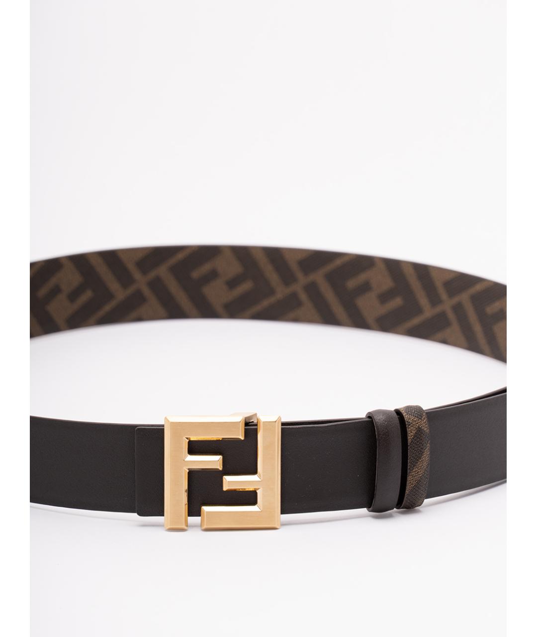 FENDI Коричневый кожаный ремень, фото 2