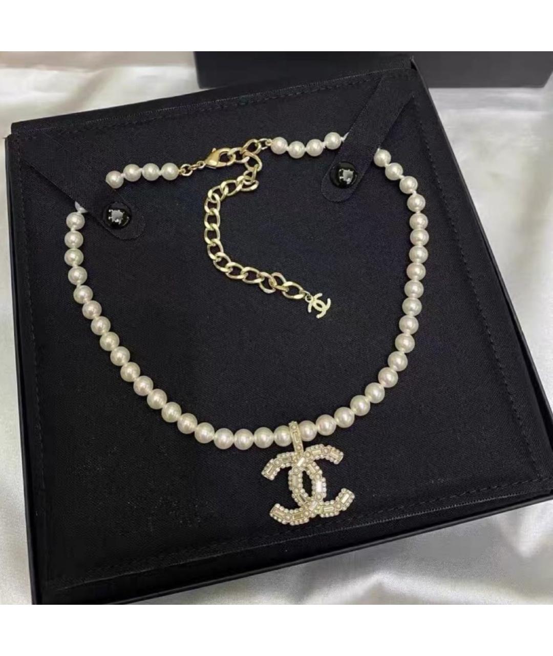 CHANEL Белый жемчужный чокер, фото 2