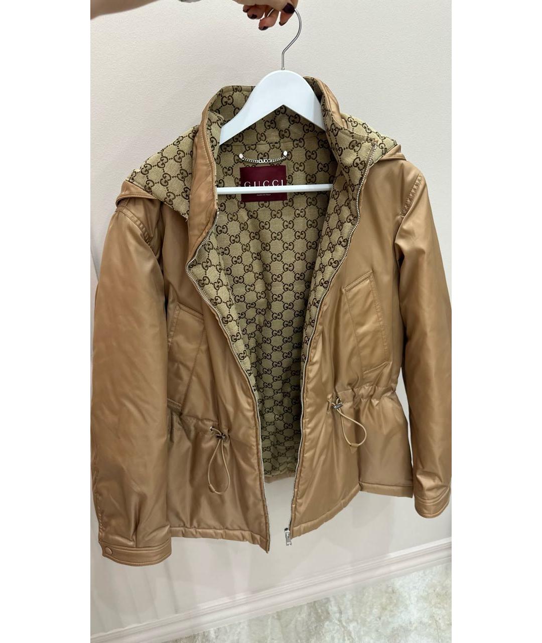 GUCCI Бежевая полиамидовая парка, фото 5