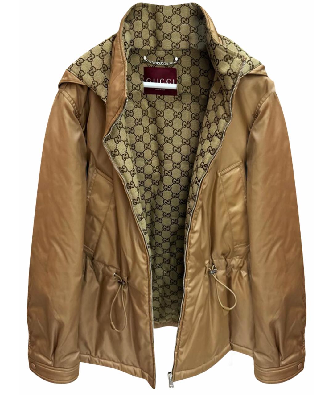 GUCCI Бежевая полиамидовая парка, фото 1