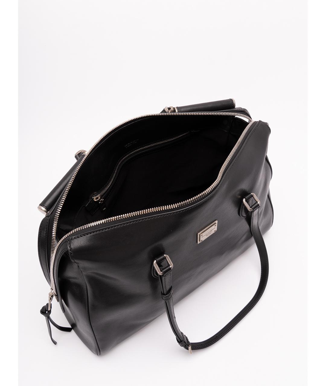 DOLCE&GABBANA Черная кожаная дорожная/спортивная сумка, фото 5