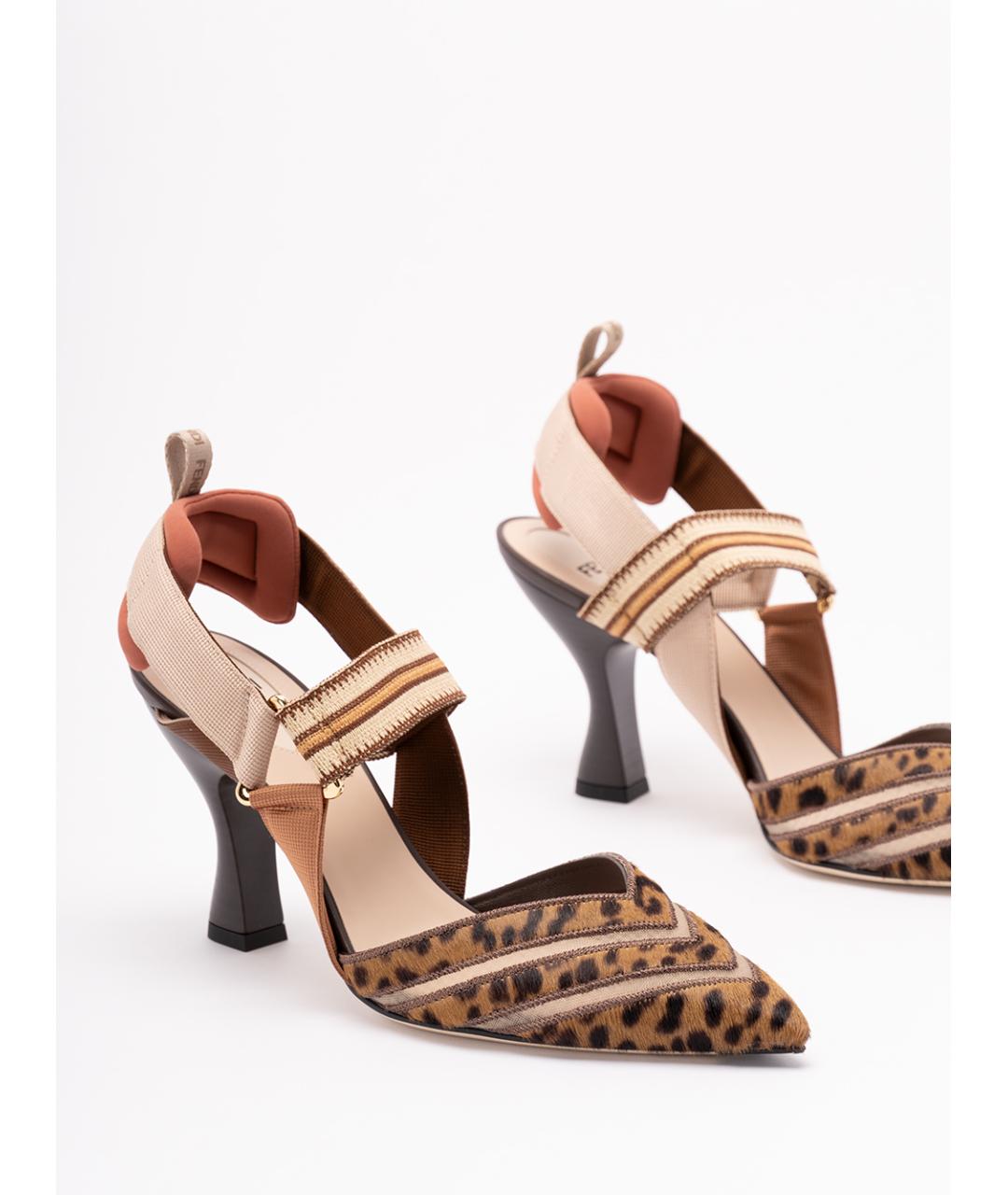 FENDI Коричневые кожаные туфли, фото 5