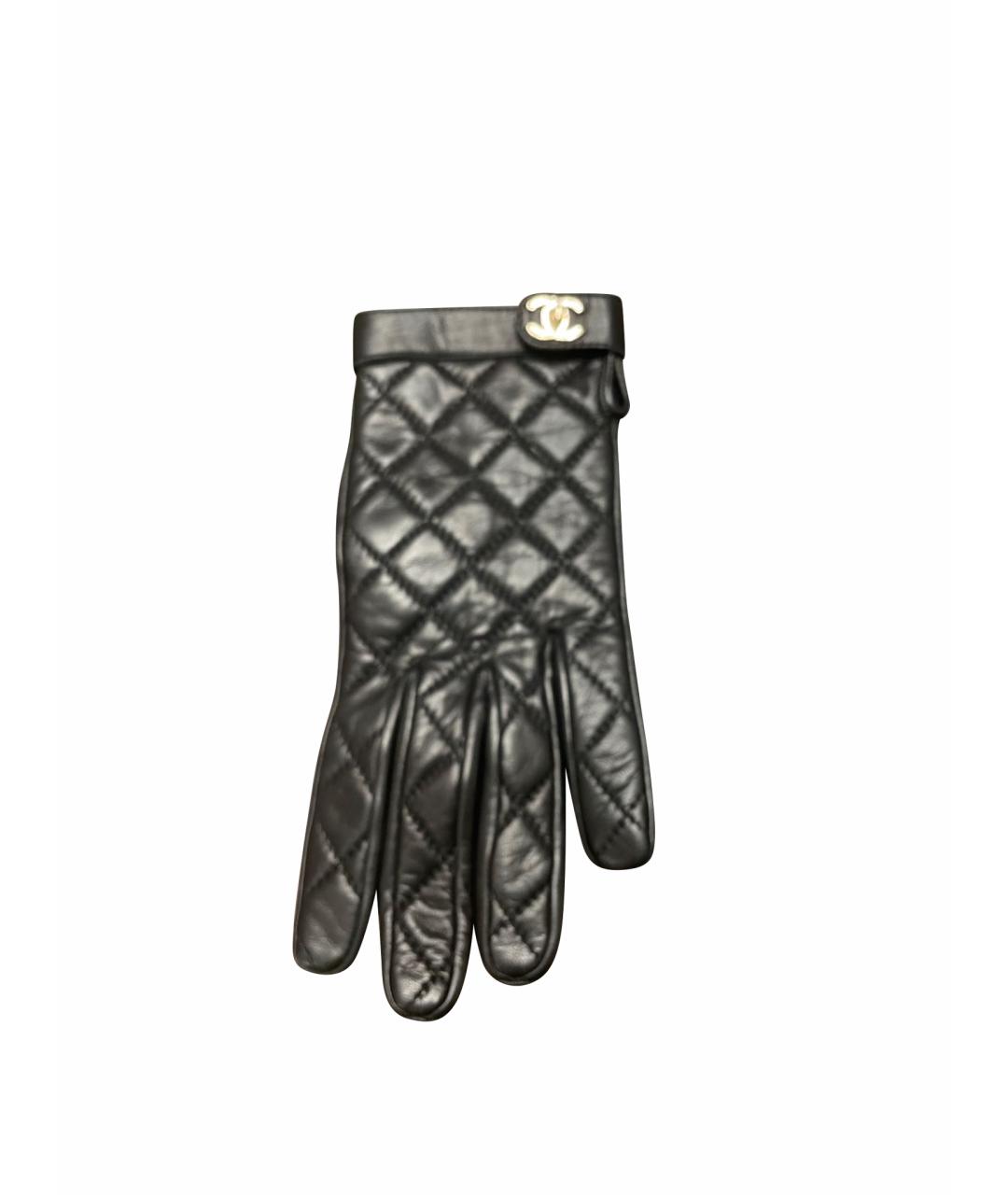 CHANEL Черные кожаные перчатки, фото 1