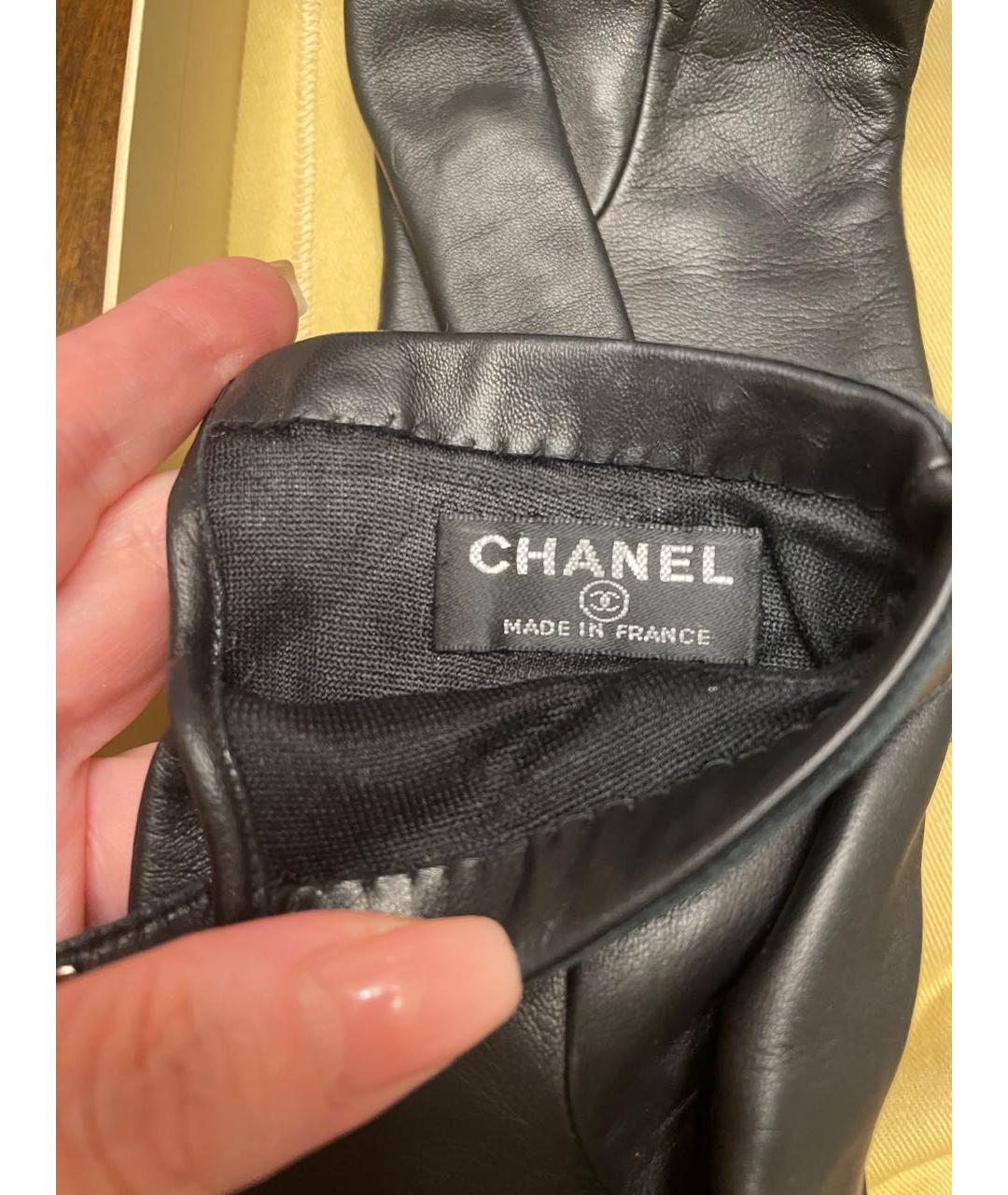 CHANEL Черные кожаные перчатки, фото 4
