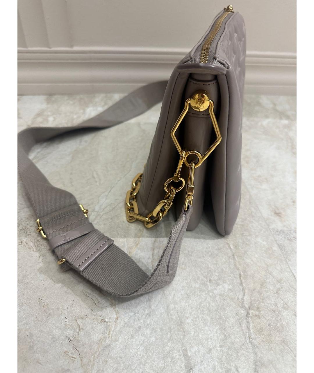 LOUIS VUITTON Серая кожаная сумка через плечо, фото 2