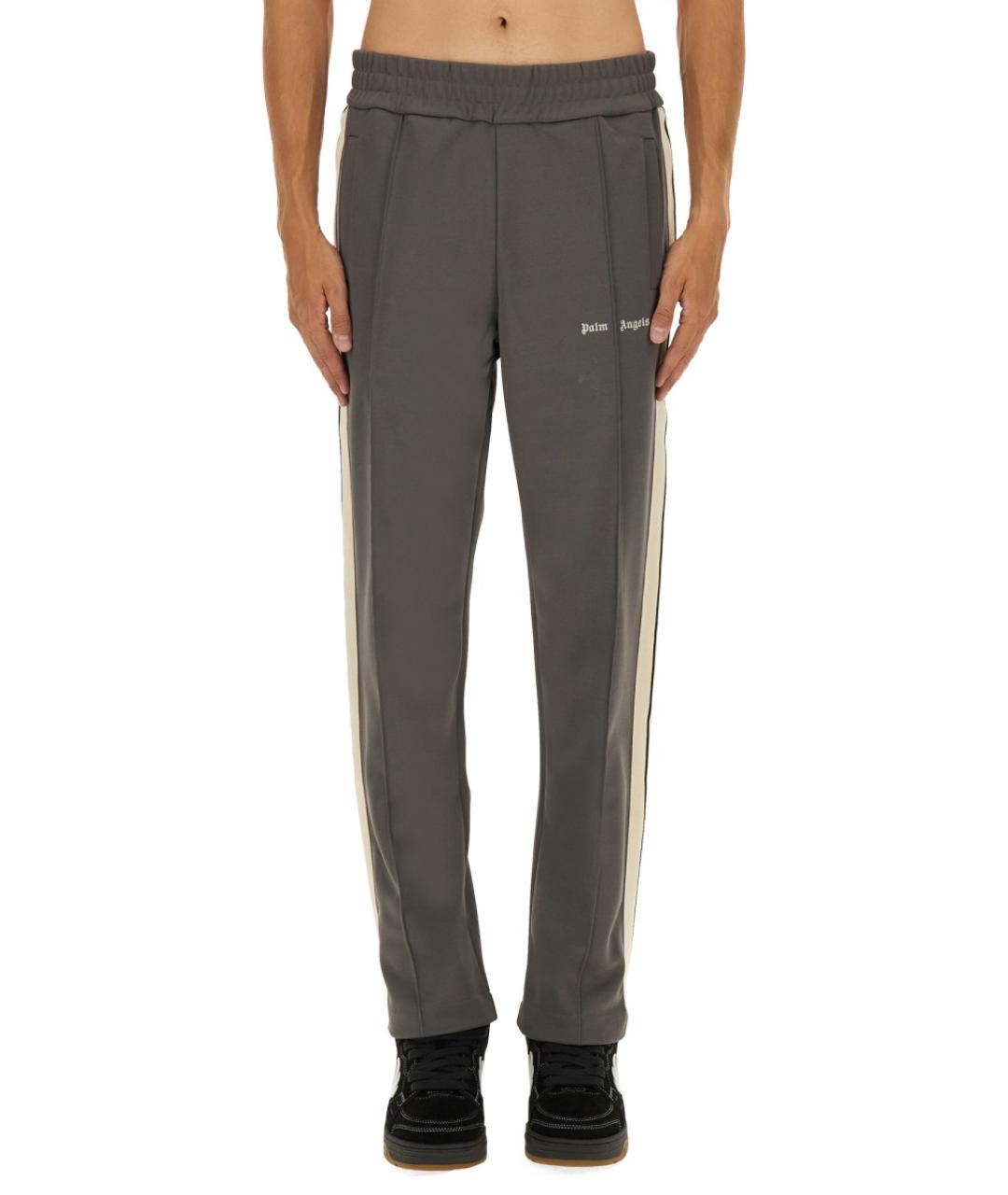 PALM ANGELS Серые хлопковые повседневные брюки, фото 2