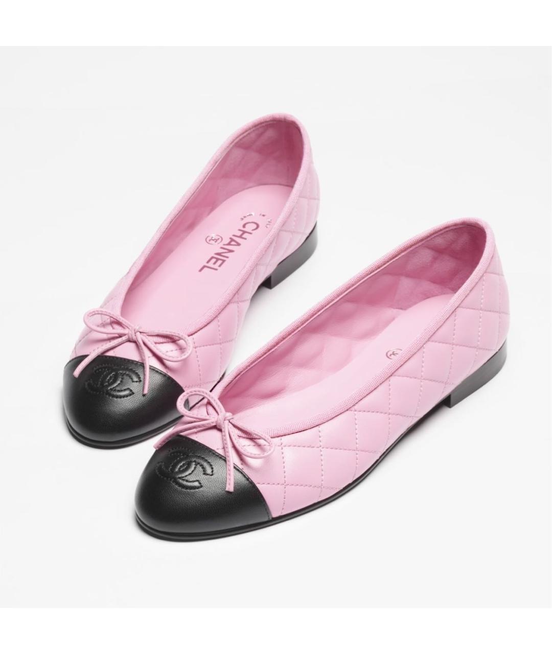 CHANEL Розовые кожаные балетки, фото 2
