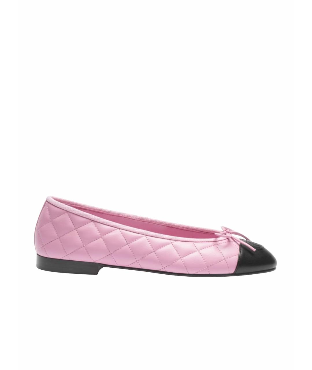 CHANEL Розовые кожаные балетки, фото 1