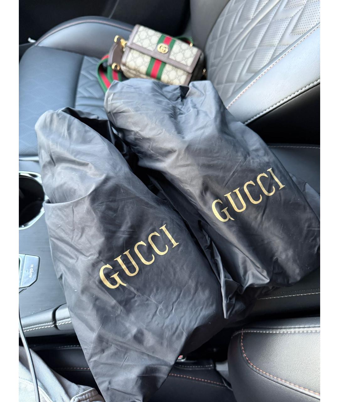 GUCCI Черные синтетические низкие кроссовки / кеды, фото 4