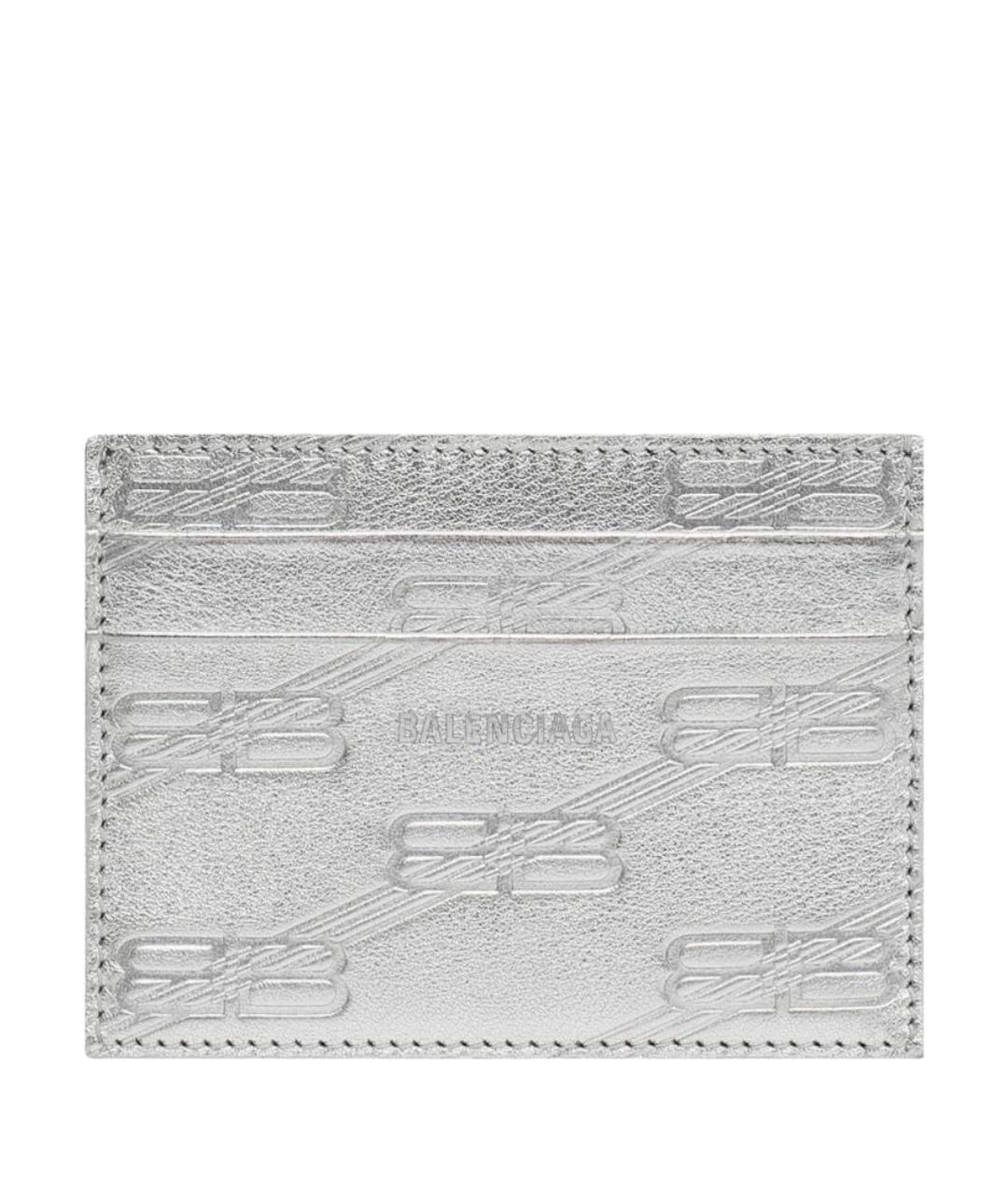 BALENCIAGA Серебрянный кожаный кардхолдер, фото 1