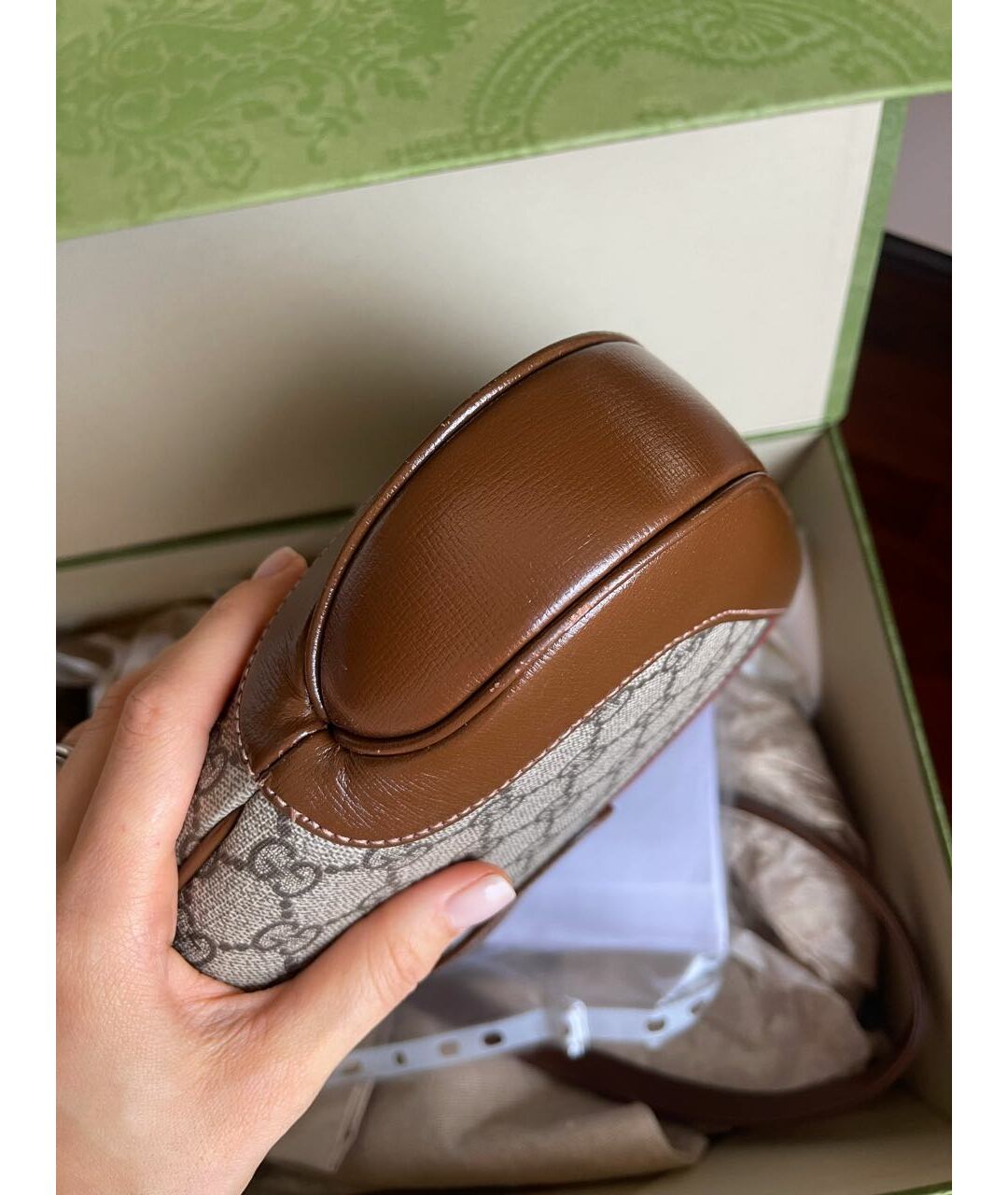 GUCCI Коричневая кожаная сумка тоут, фото 6