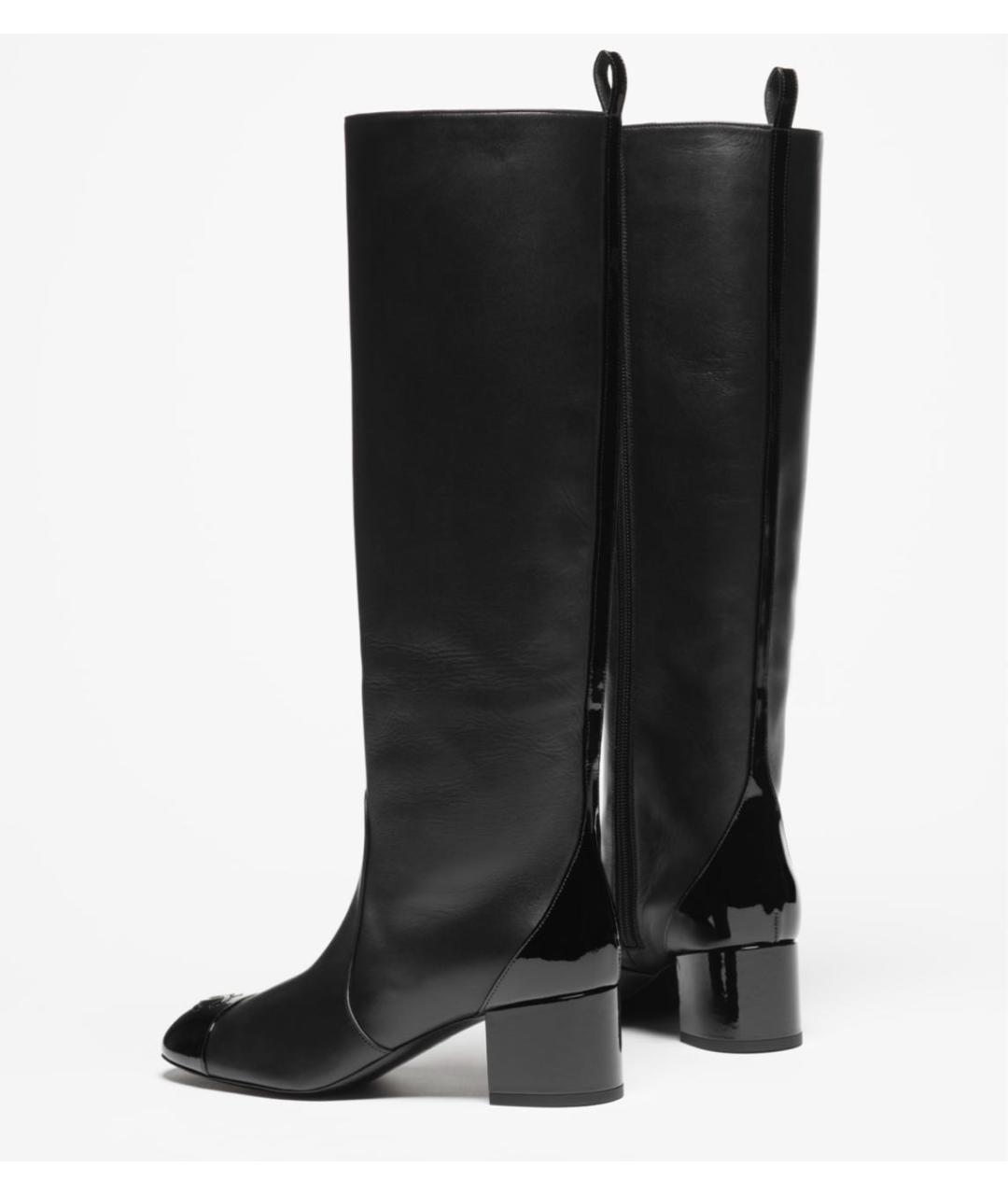 CHANEL Черные кожаные сапоги, фото 3