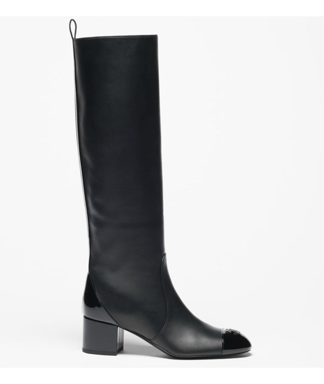 CHANEL Черные кожаные сапоги, фото 5