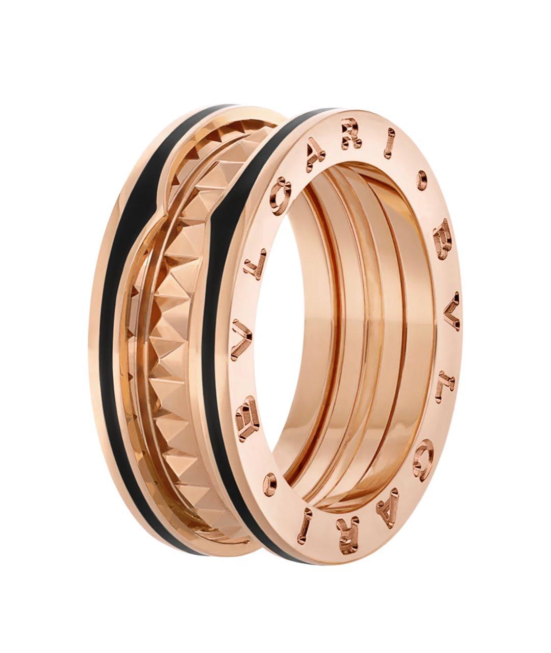 BVLGARI Черное кольцо из розового золота, фото 1