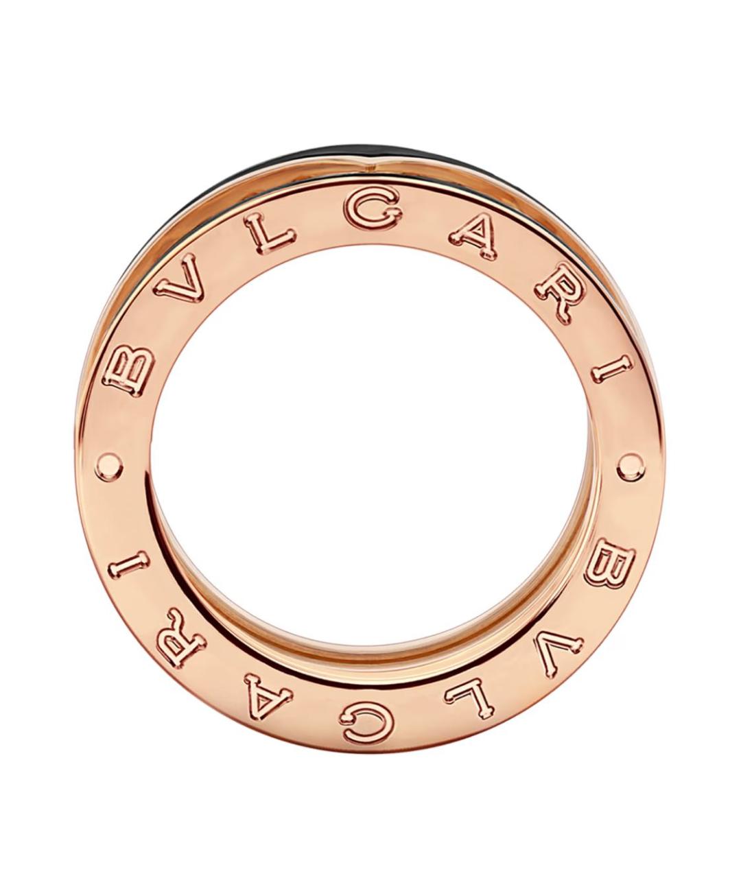 BVLGARI Черное кольцо из розового золота, фото 2