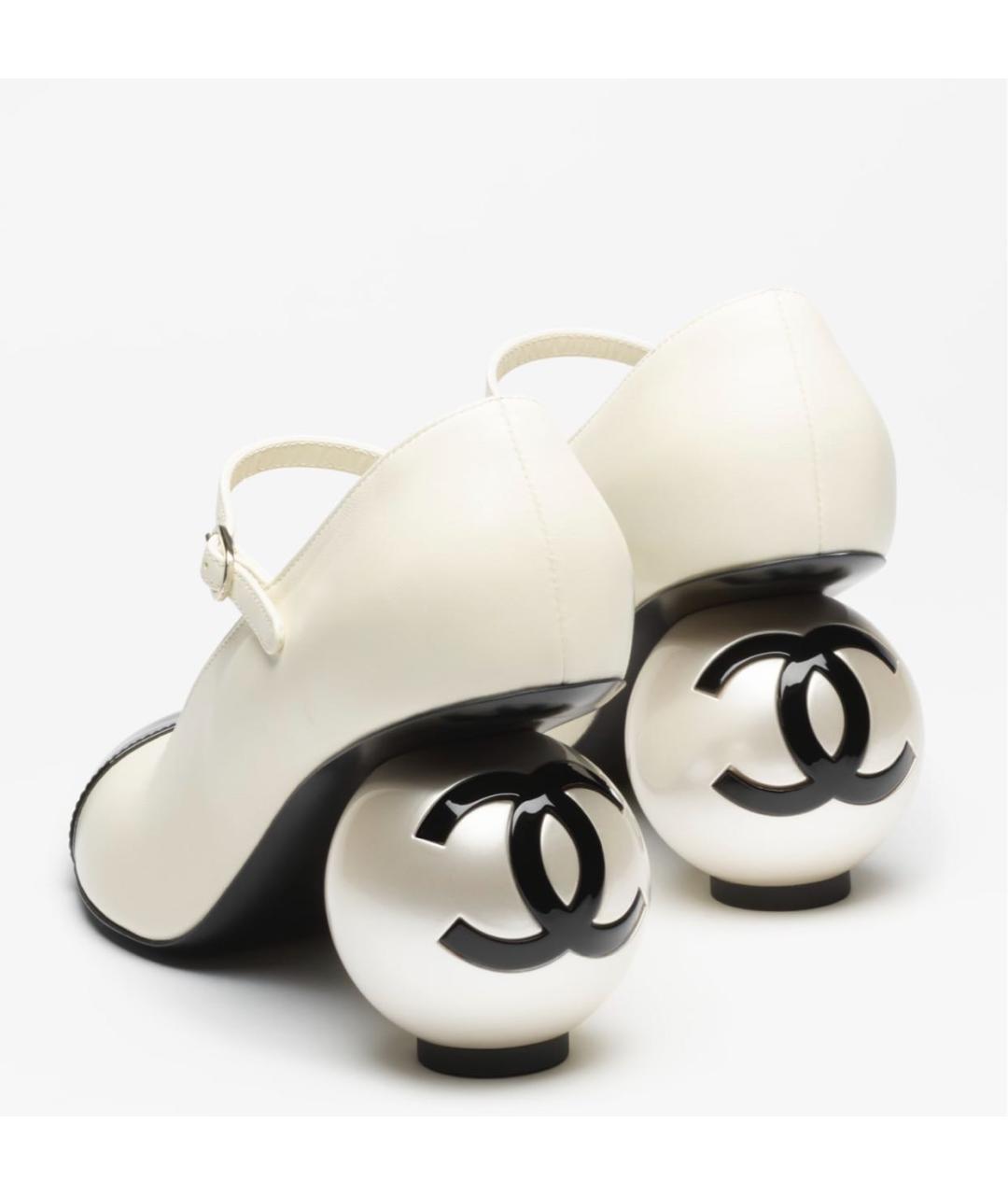 CHANEL Белые кожаные туфли, фото 3