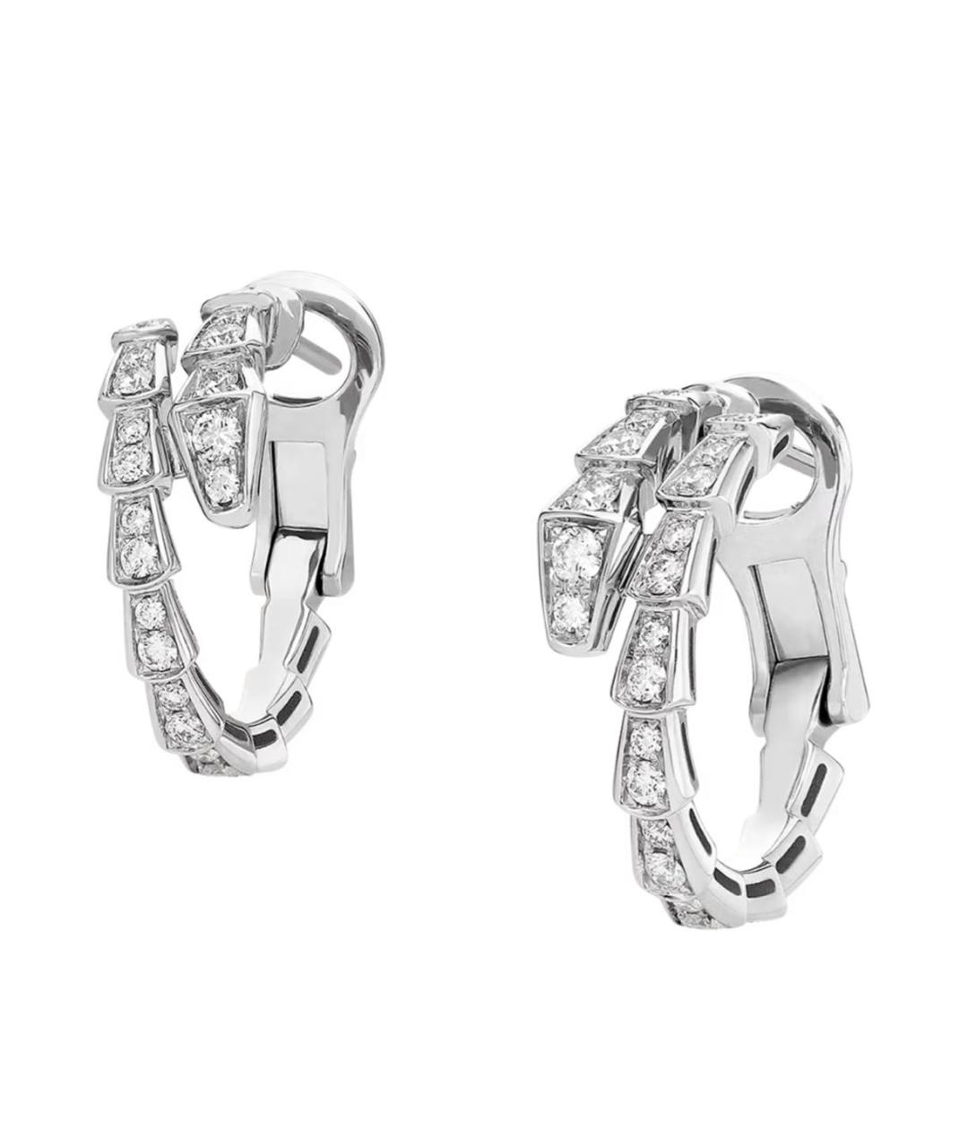 BVLGARI Белые серьги из белого золота, фото 2