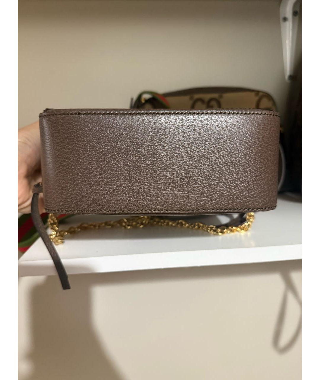 GUCCI Коричневая кожаная сумка с короткими ручками, фото 4