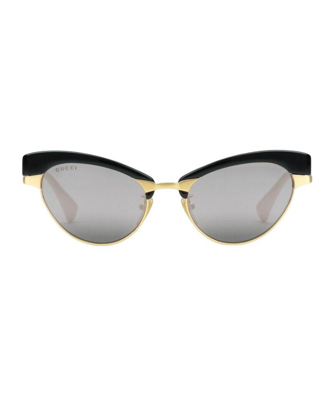 GUCCI Золотые пластиковые солнцезащитные очки, фото 1
