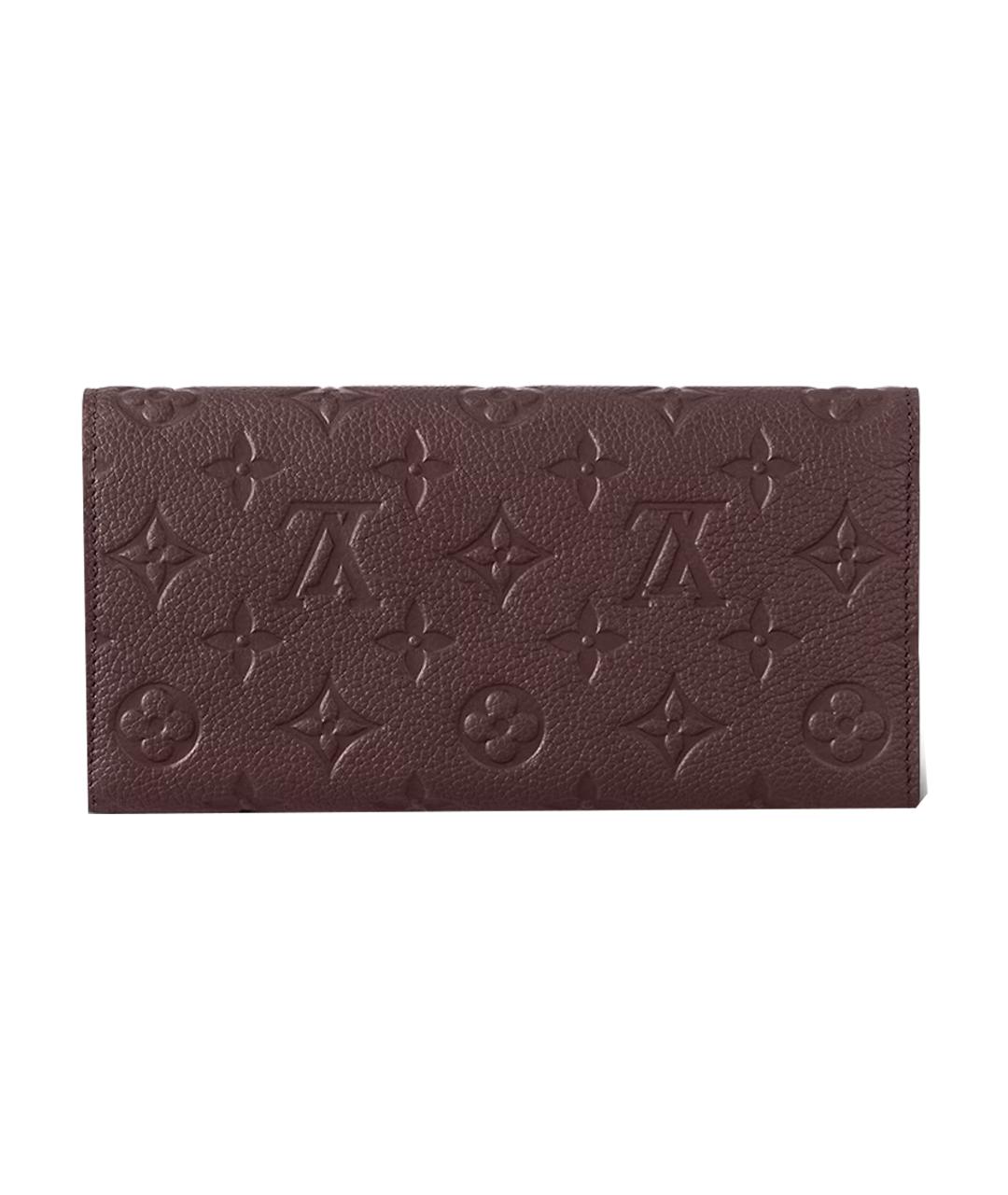 LOUIS VUITTON Бордовый кожаный кошелек, фото 3